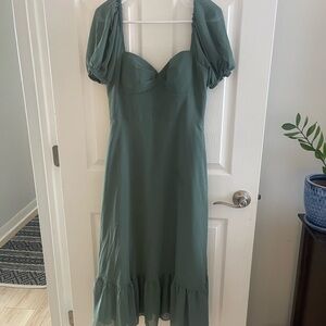 Azazie ‘Eucalyptus’ Puff Sleeve Dress